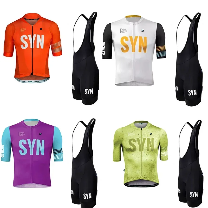 Cycling Bib Shorts - Roupa de ciclismo SYN masculina, camisa