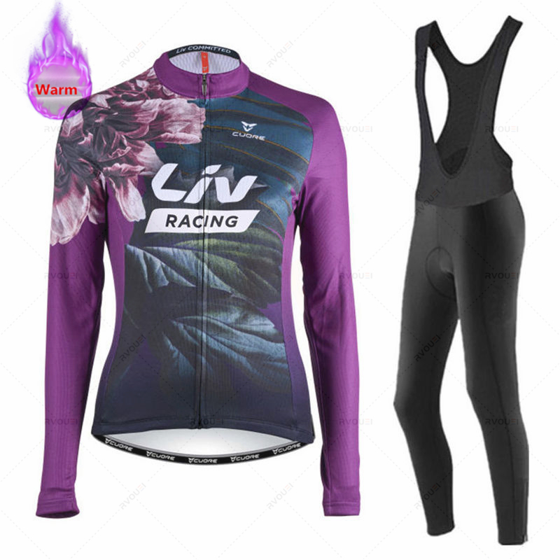 Cycling Gear Jersey - Liv feminino inverno conjunto de bicicleta